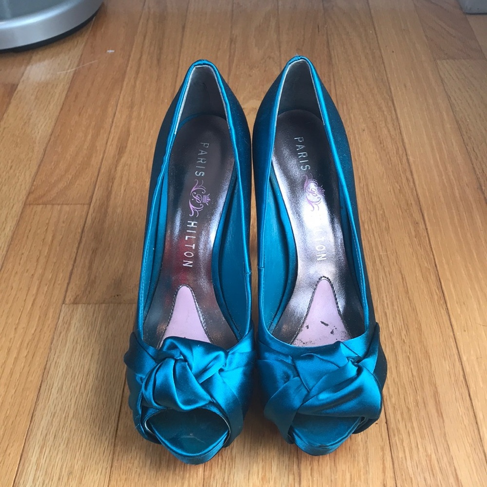 Paris Hilton Teal Heels